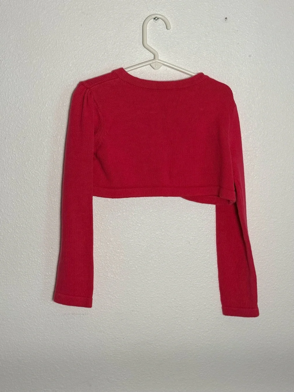 Gymboree Raspberry Pink Cropped Cardigan with Flower Accent Sz 3-4 EUC